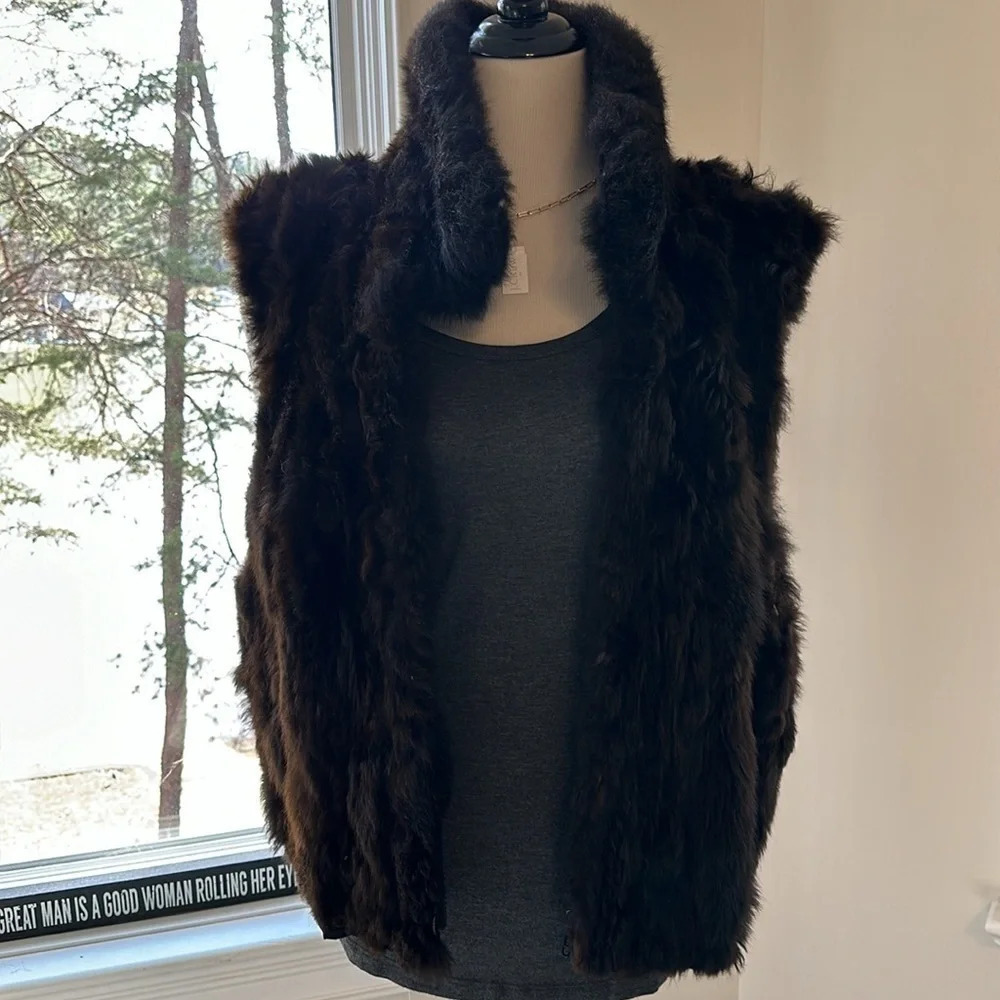 Vintage Marc by Andrew Marc Leather Jkt, lined w/removable NZ Opossum fur vest - Picture 11 of 13